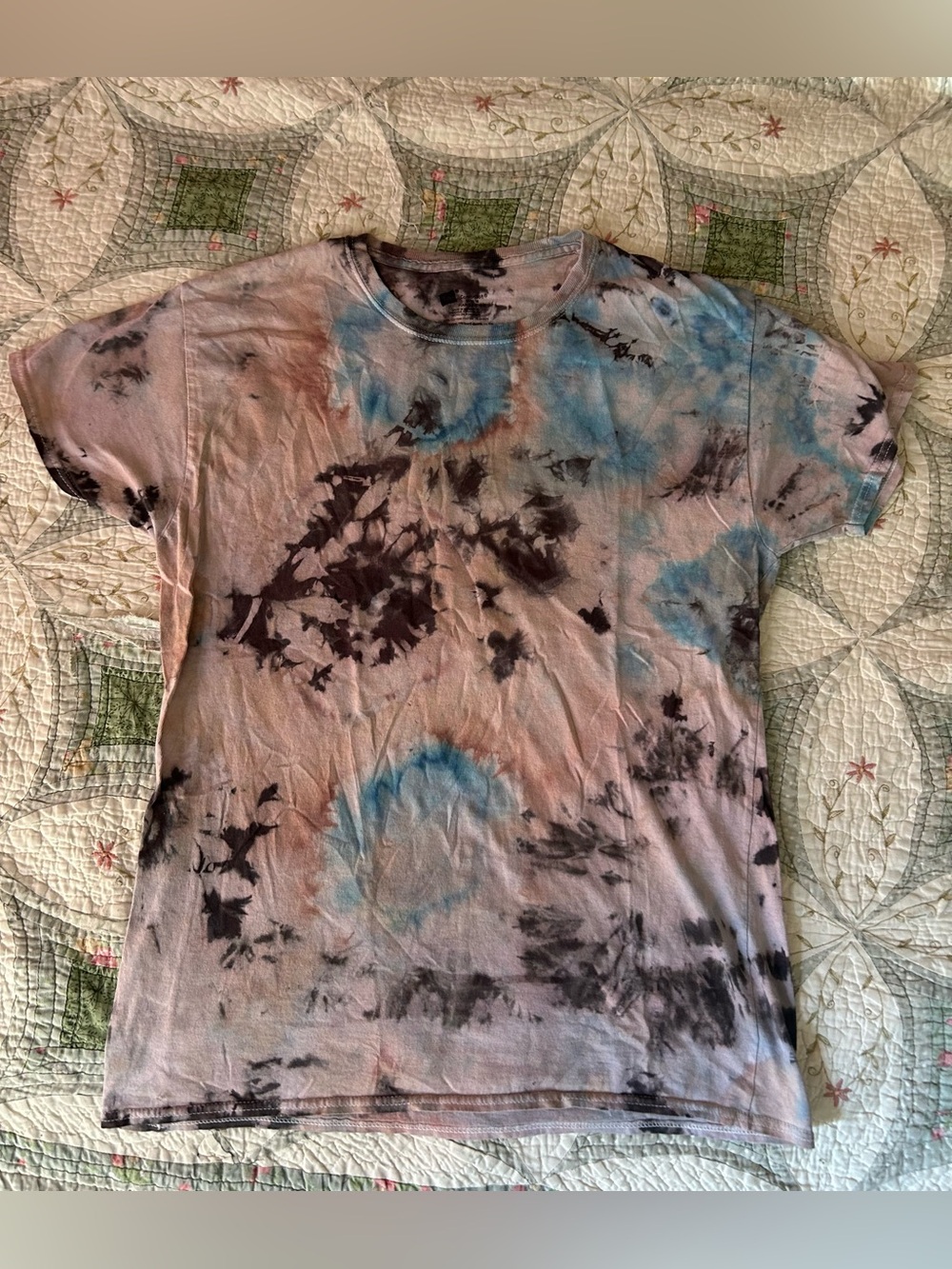 Hanes Tie-Dye Short Sleeve Tee - Blue, Pink & Black